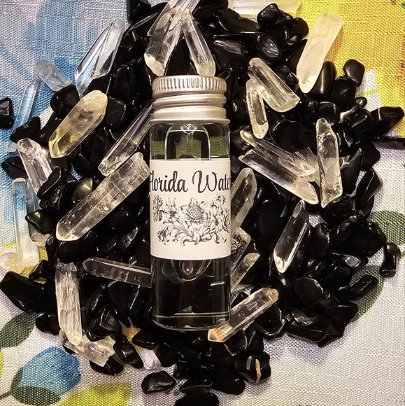Mini 0.5oz/15mL Florida water 💧 Infused with black tourmaline & clear quartz - Picture 3 of 5